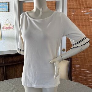 Elegant White Ruffle Sleeve Top